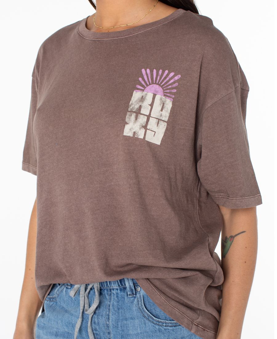 

Женская футболка Stay Salty с круглым вырезом Roxy, Tiramisu