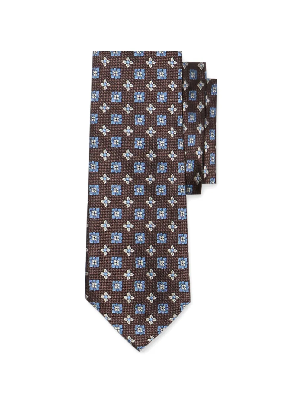 

Шелковый галстук с микроузором Brooks Brothers, коричневый
