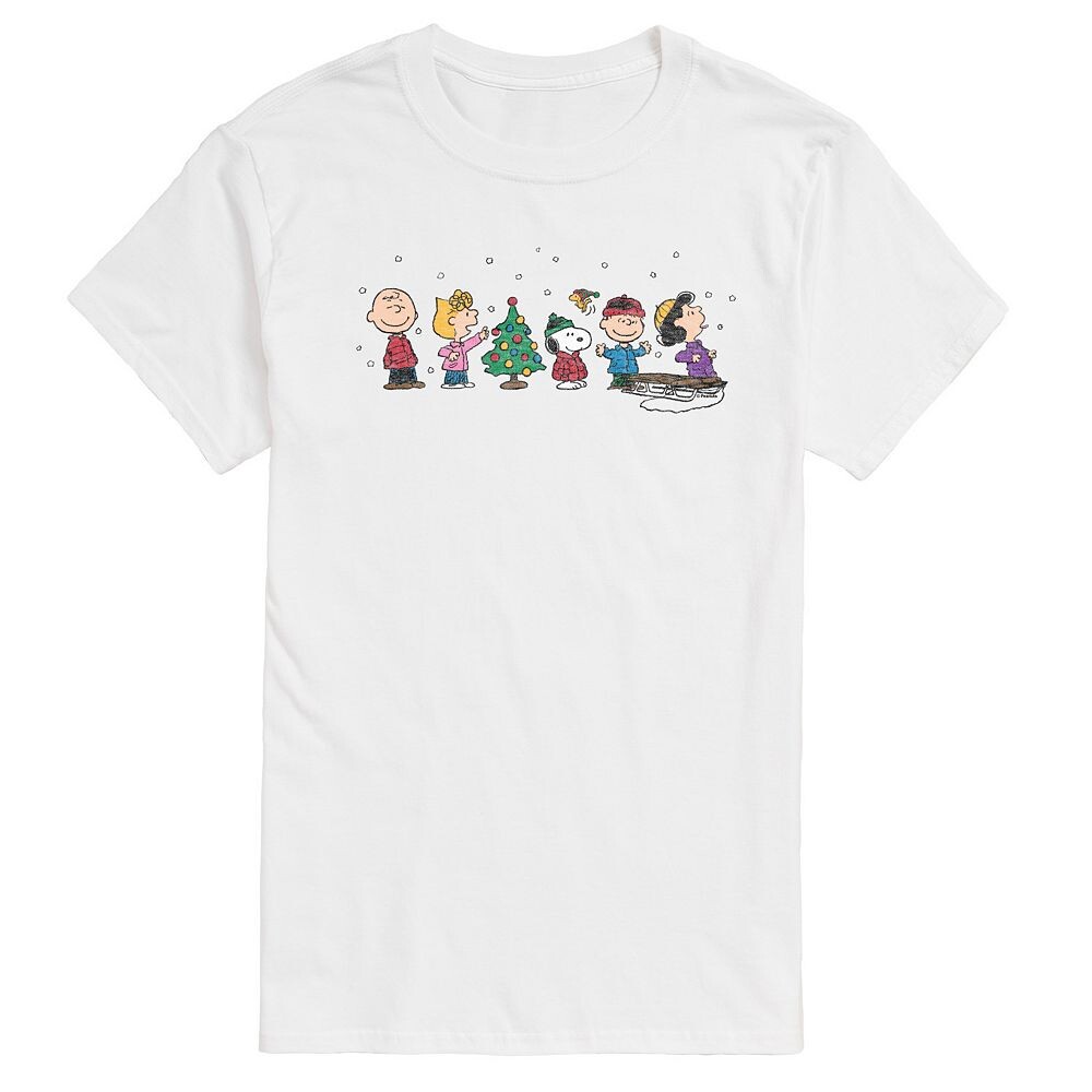 

Футболка с рисунком Big & Tall Peanuts Christmas Group Licensed Character, белый