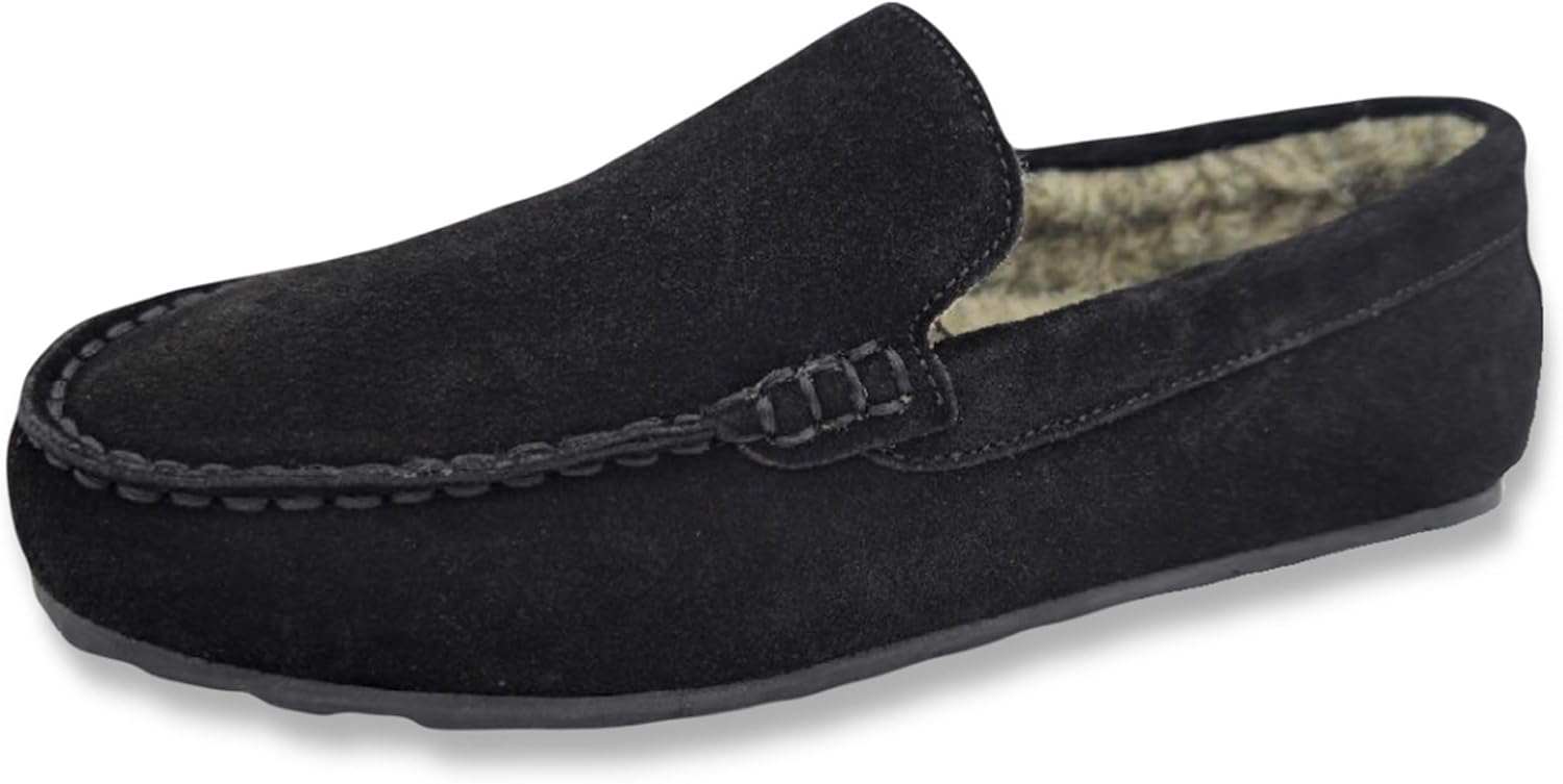 

Мужские венецианские тапочки Clarks с пушистым мехом, черный/бежевый