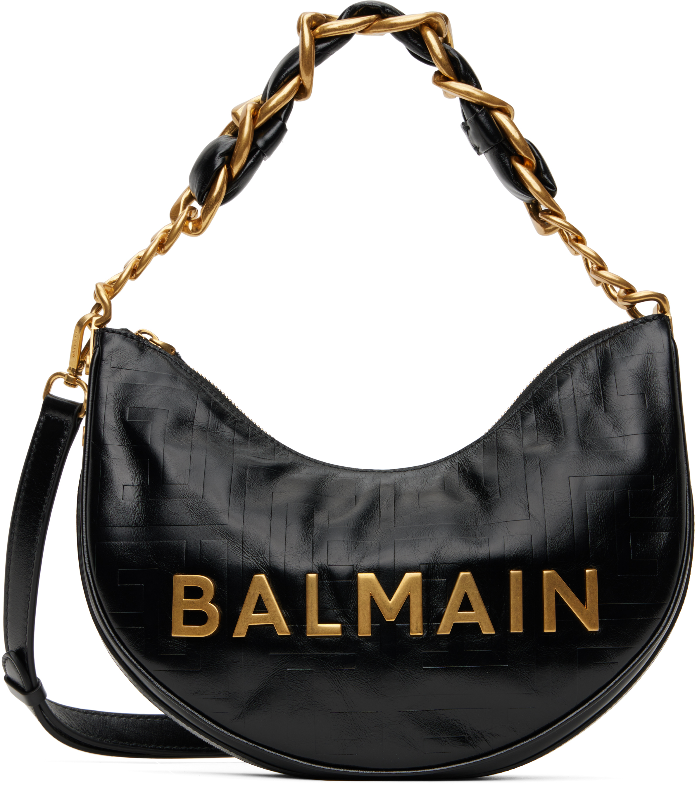 

Черная мягкая сумка Moon Bag 1945 года Balmain, Черный, Черная мягкая сумка Moon Bag 1945 года Balmain