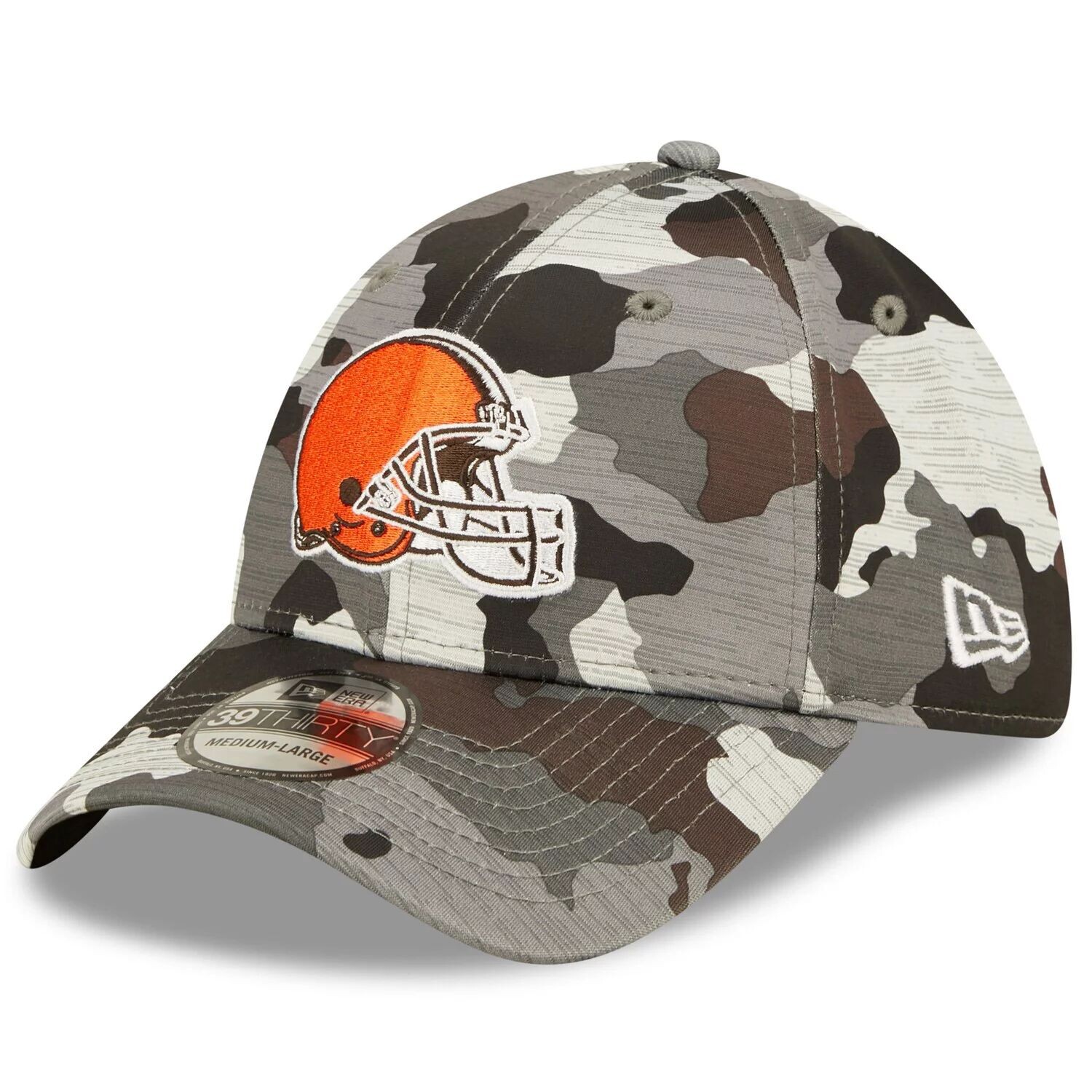 

Мужская камуфляжная мужская кепка New Era Cleveland Browns 2022, официальный тренировочный лагерь НФЛ 39THIRTY Flex Hat