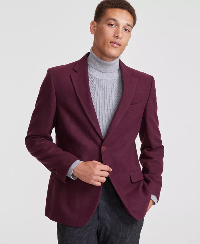 

Мужской спортивный пиджак Modern-Fit из твида однотонного цвета Nautica, красный