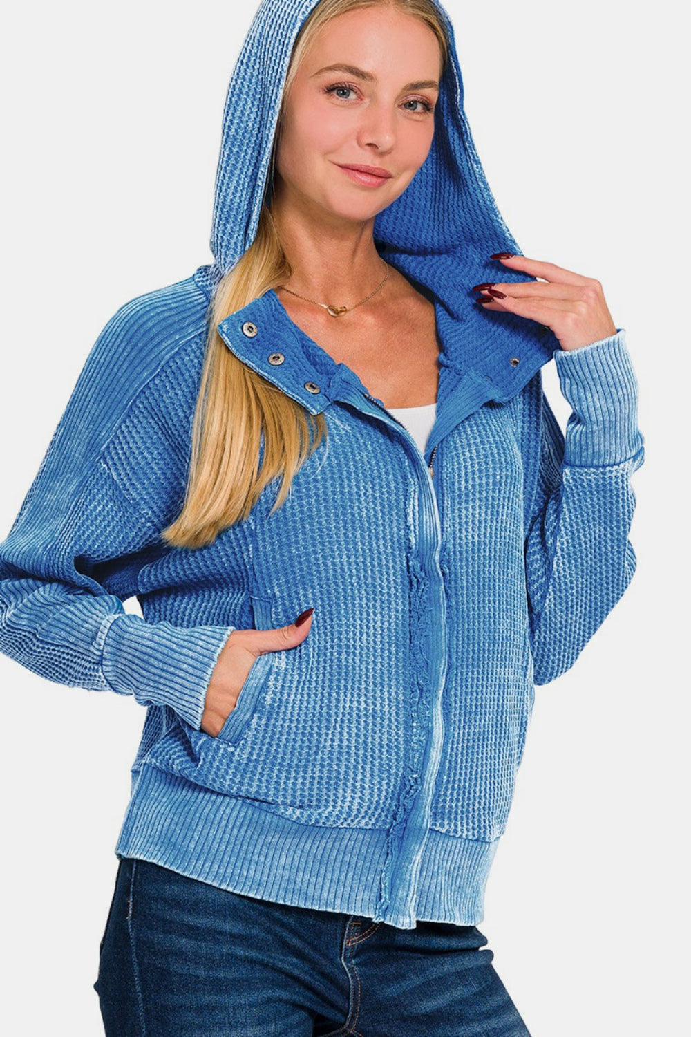 

Толстовка с капюшоном и застежкой-молнией FASHNZFAB, цвет ocean blue