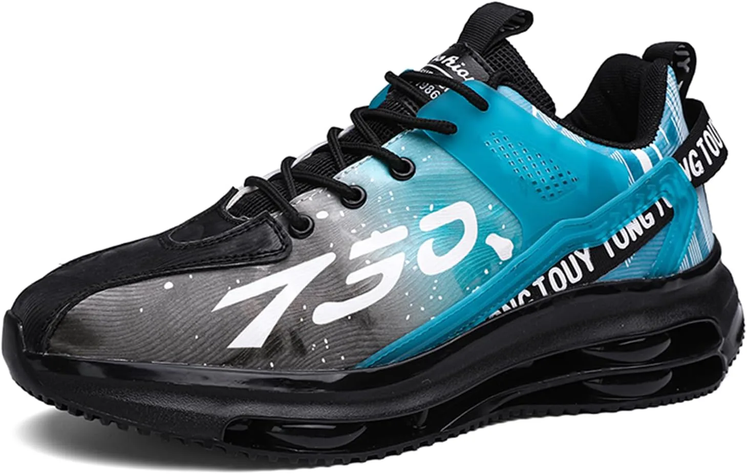 

Мужские модные кроссовки сетчатые для тенниса, спортивной ходьбы, с контрастным цветом, для тренировок и повседневной носки SPWAGYM, черный/синий