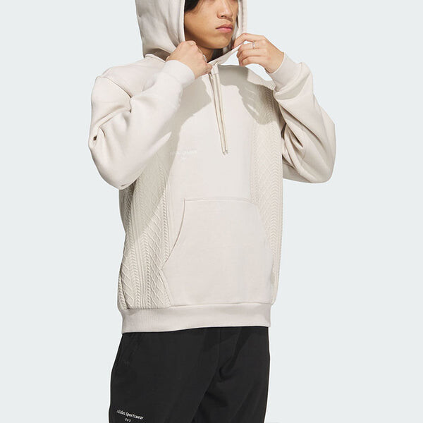 Толстовка с капюшоном из флиса Adidas, белый — фото 4