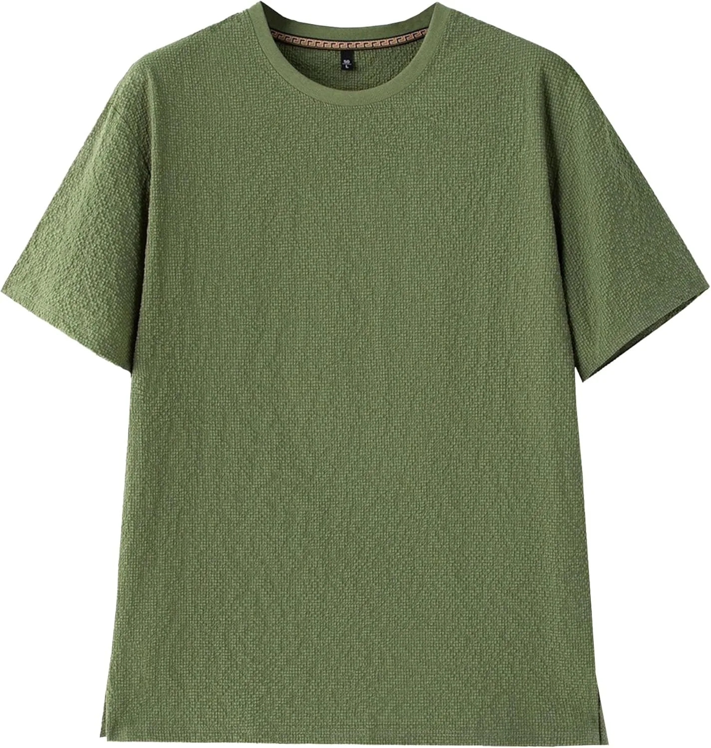 

Мужская футболка из хлопка и льна с коротким рукавом Aosufei