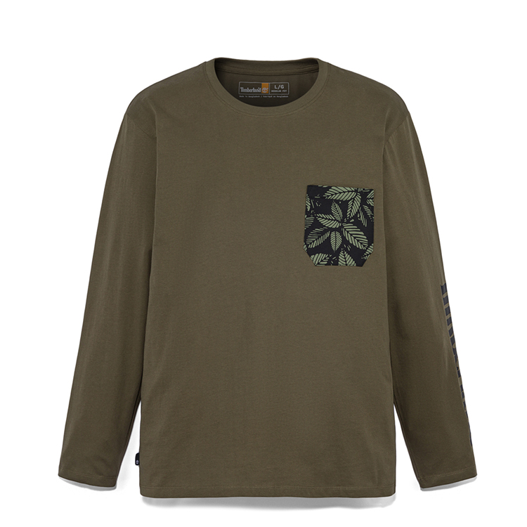 

Timberland Футболка мужская армейского зеленого цвета