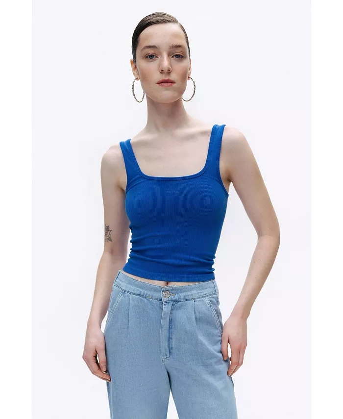 

Женский укороченный топ с принтом NOCTURNE, синий