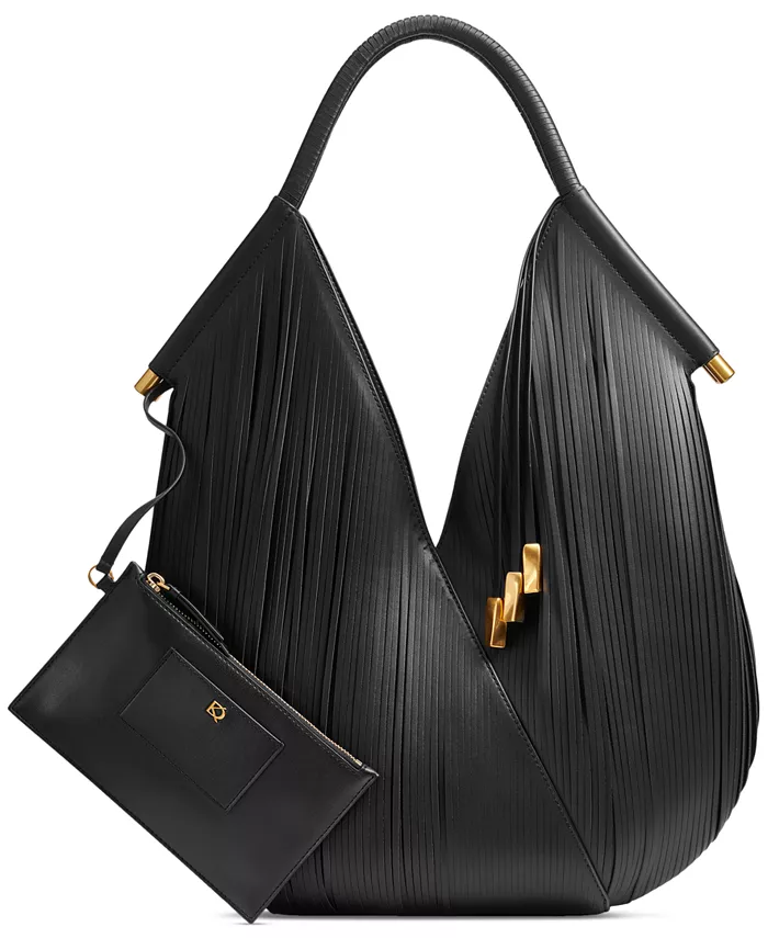 

Сумка Baldwin Large с лазерной резкой и круглой ручкой, обтянутой кожей Donna Karan New York, черный
