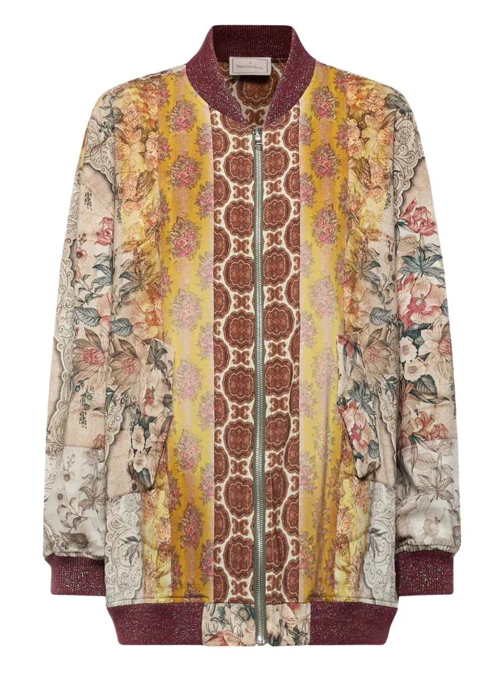 

Бомбер с цветочными вставками Pierre-Louis Mascia, коричневый