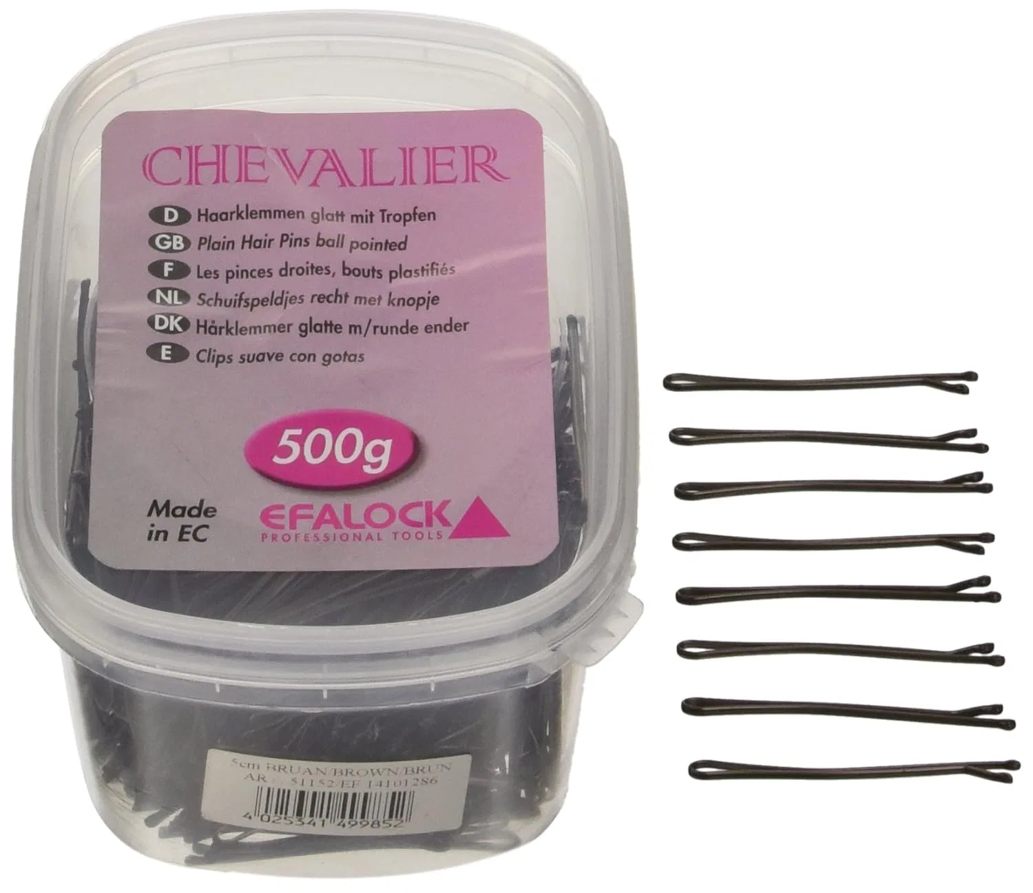 Шпильки для волос Efalock Chevalier, 5 см, коричневые, 500 г (530 шт.) Efalock, Brown