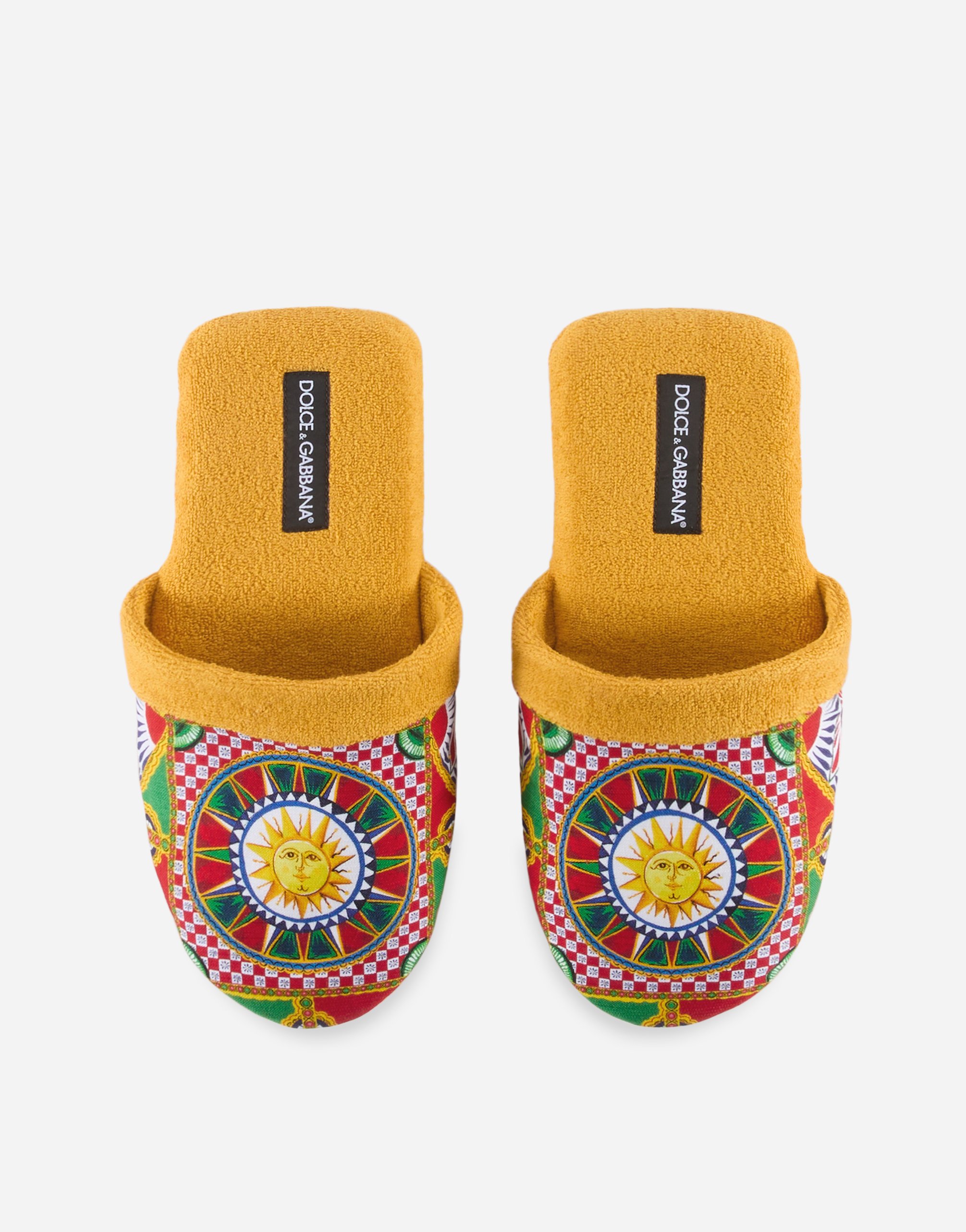 Тапочки из хлопкового махрового полотна Dolce & Gabbana, мультиколор — фото 4