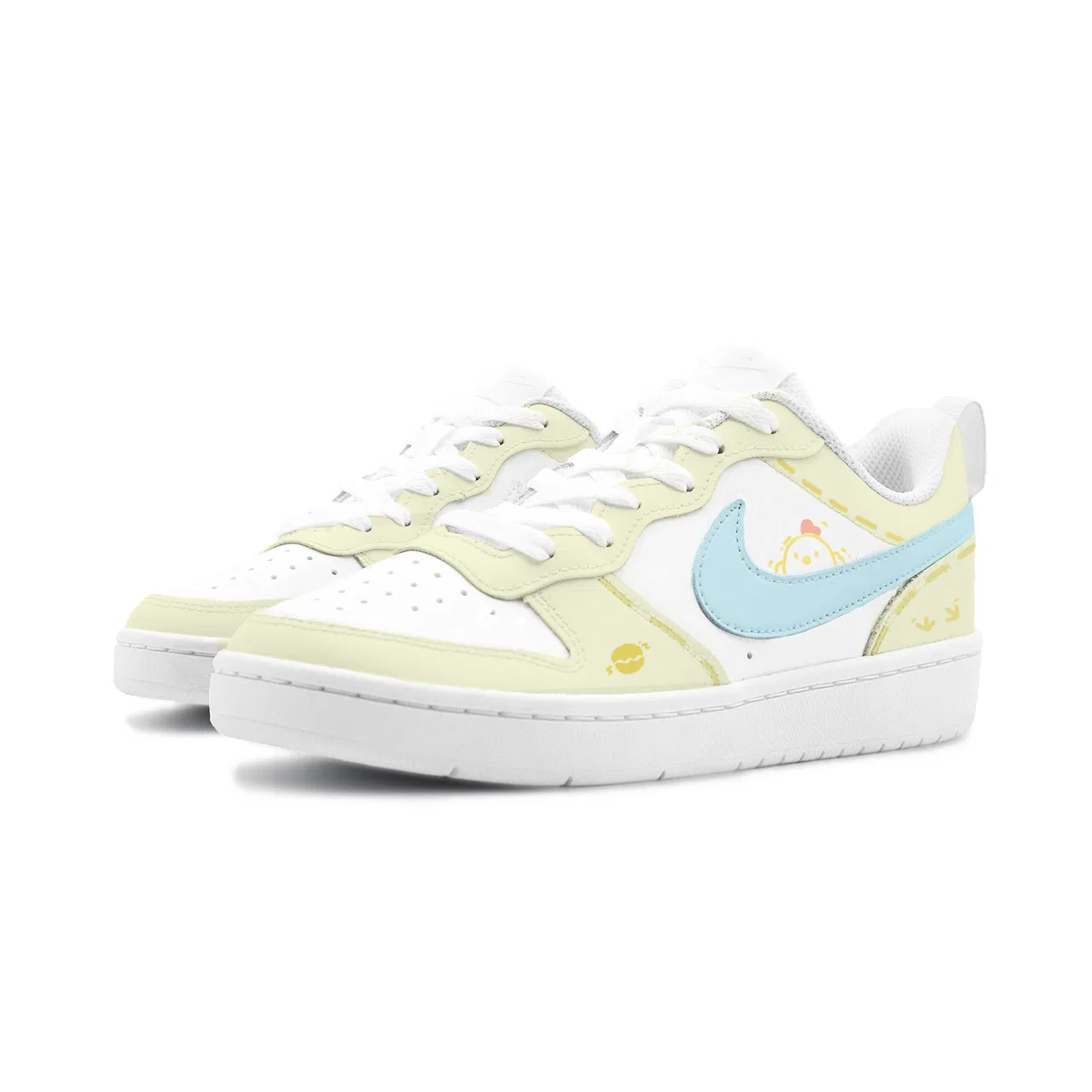 Кроссовки для скейтбординга Nike Court Borough Kids Light Yellow — фото 4