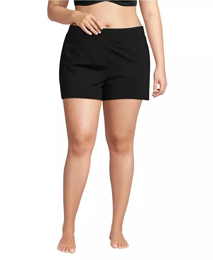 

Плавки-шорты Plus Size 3" Smoothing Lands' End, черный
