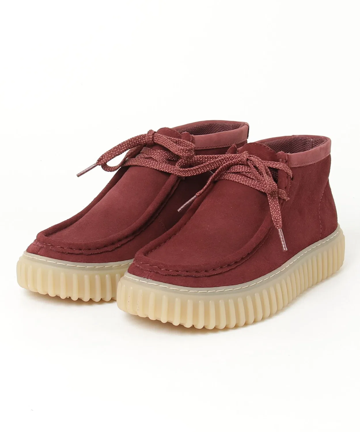 Ботинки Clarks Torhill Hi на шнуровке из нубука, винный