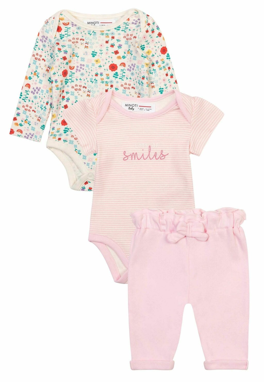 

Брюки из ткани 3 PCS SET MINOTI, цвет pink/cream