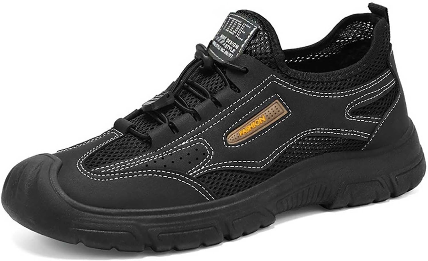 

Мужские дышащие кроссовки из сетки, легкая мягкая подошва, удобные прогулочные туфли без шнурков для улицы Generic, черный