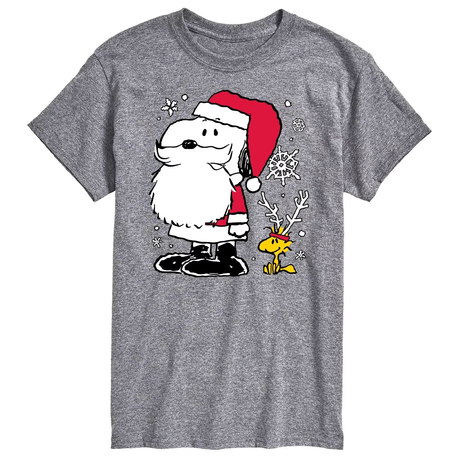 

Футболка Big & Tall Peanuts Santa Reindeer License, серый