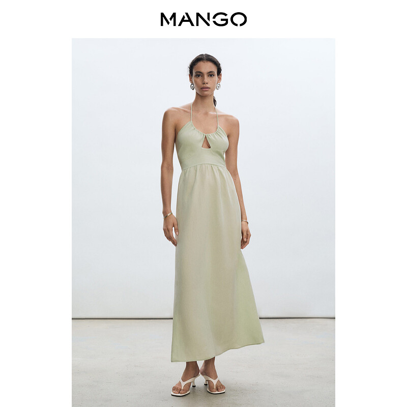 

Женское платье Mango с открытой спиной, светло-зеленый