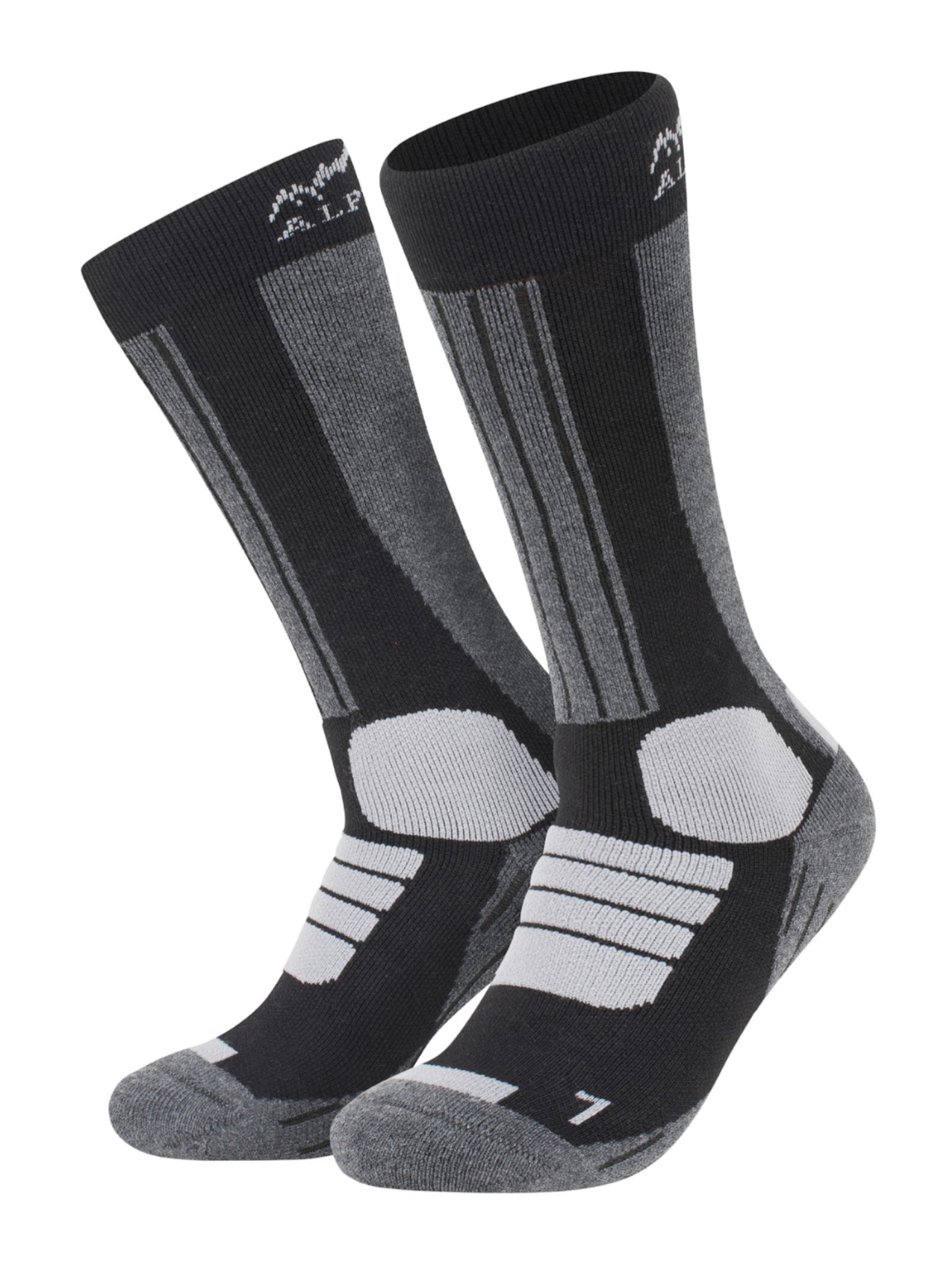 

Alpenwert Высокие носки 'Skisocken Merino' в черном цвете