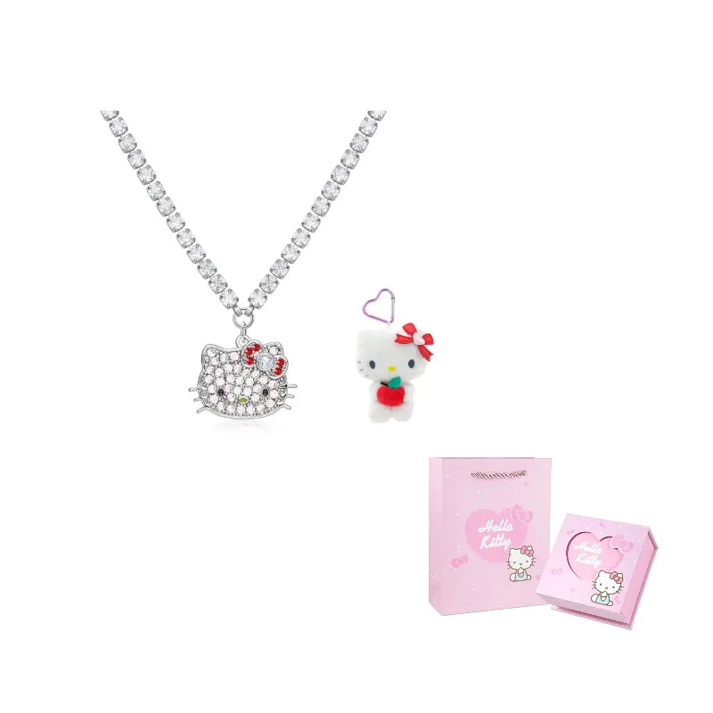 

Колье для женщин Sanrio, hello kitty белый золото-plated necklace+small doll