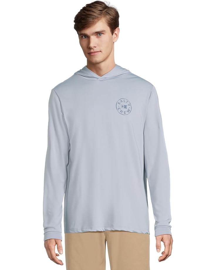 

Рубашка Salty Crew Watermark Hood Sunshirt, цвет Blue Fog