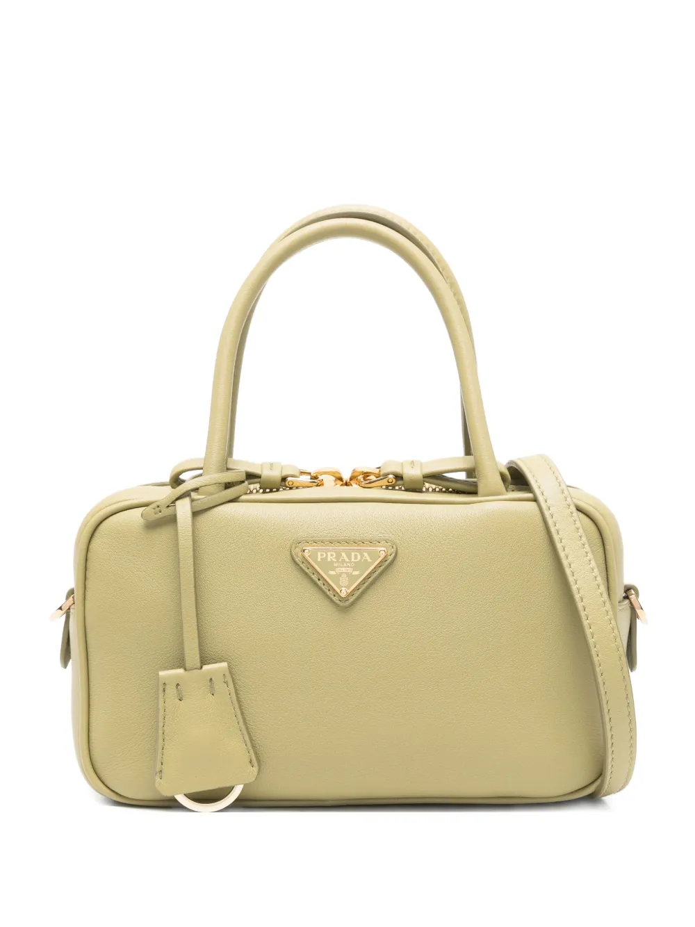 Сумка-сэтчел с логотипом Prada, зеленый