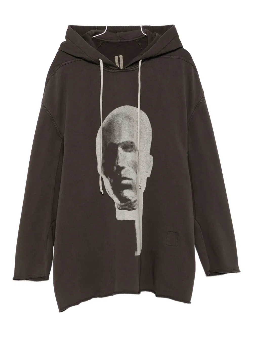 

Худи с кулиской и принтом Rick Owens DRKSHDW, серый