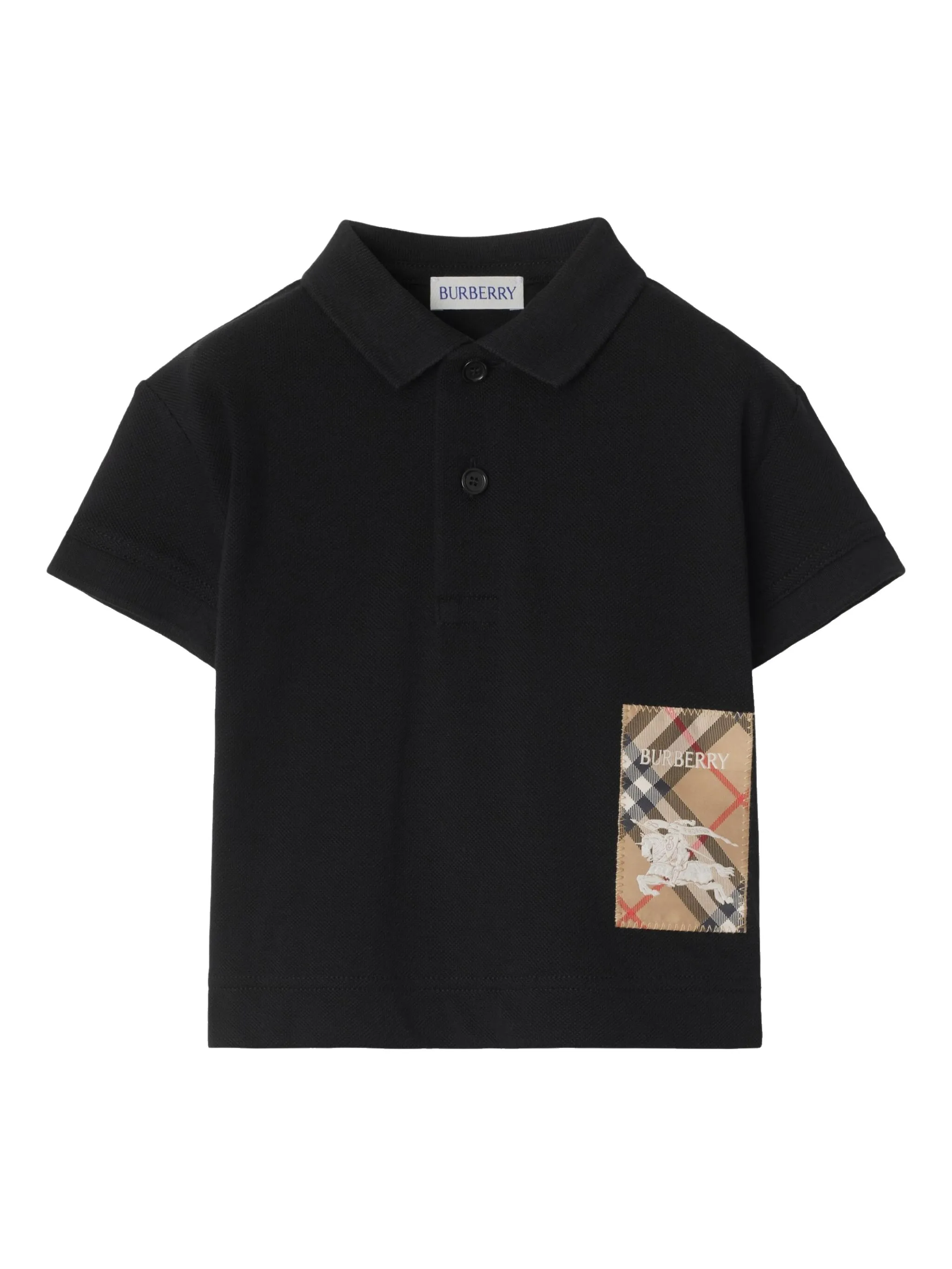 

Рубашка поло с нашивкой-логотипом Burberry Kids, черный