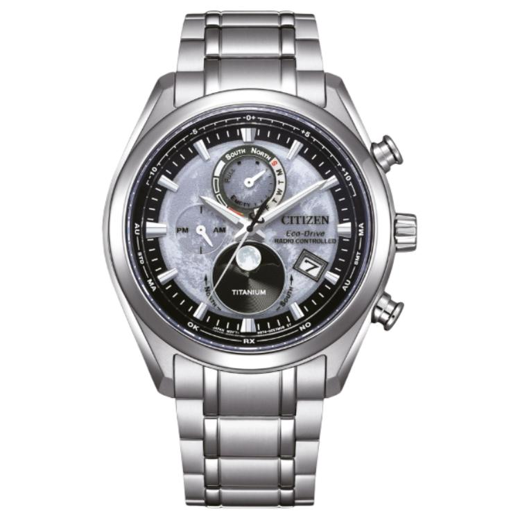 

Мужские часы Super Titanium с водонепроницаемостью 100 м, кварцевым механизмом на световой энергии CITIZEN, серый dial