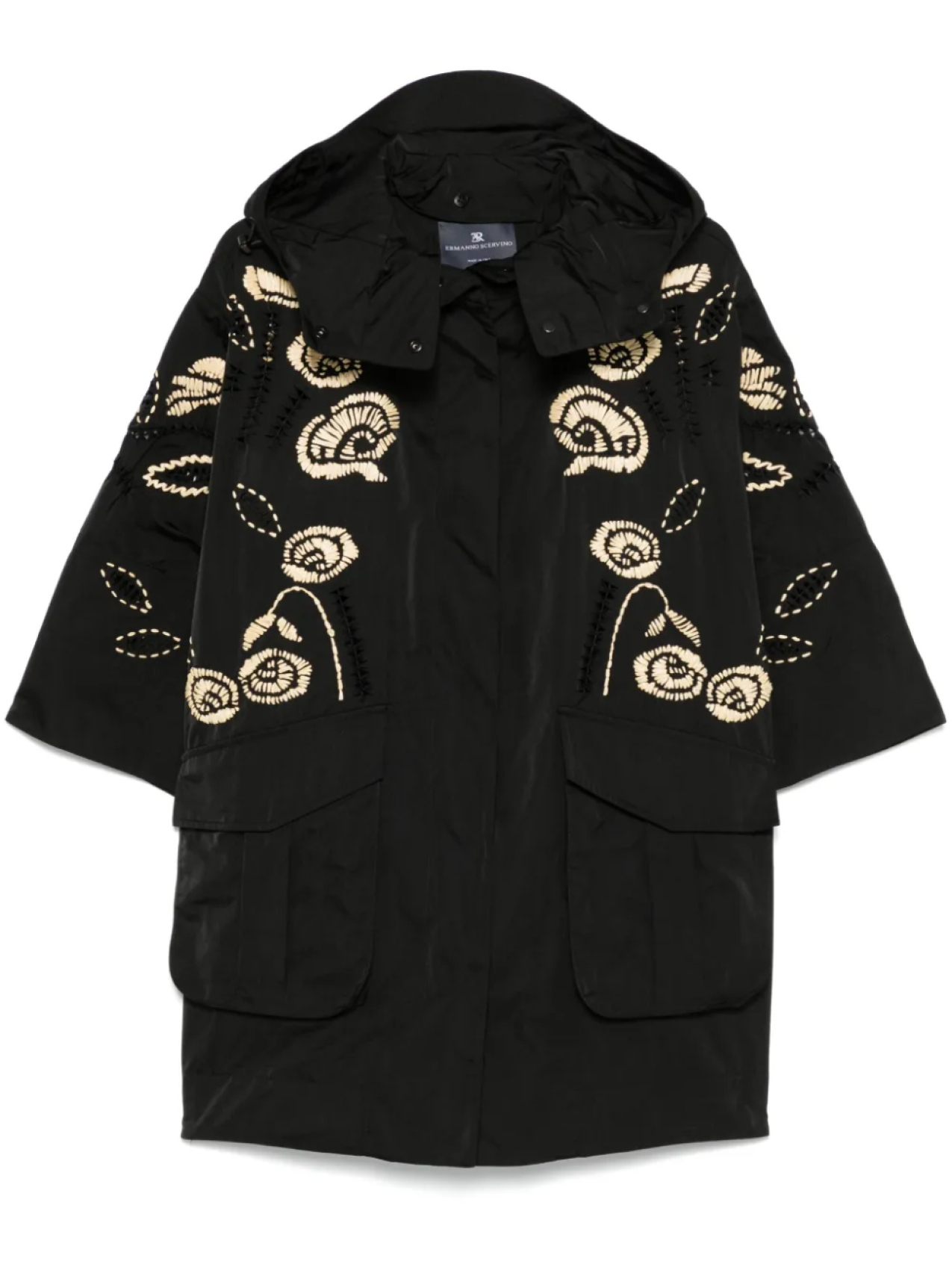

Ermanno Scervino пальто с вышивкой, черный