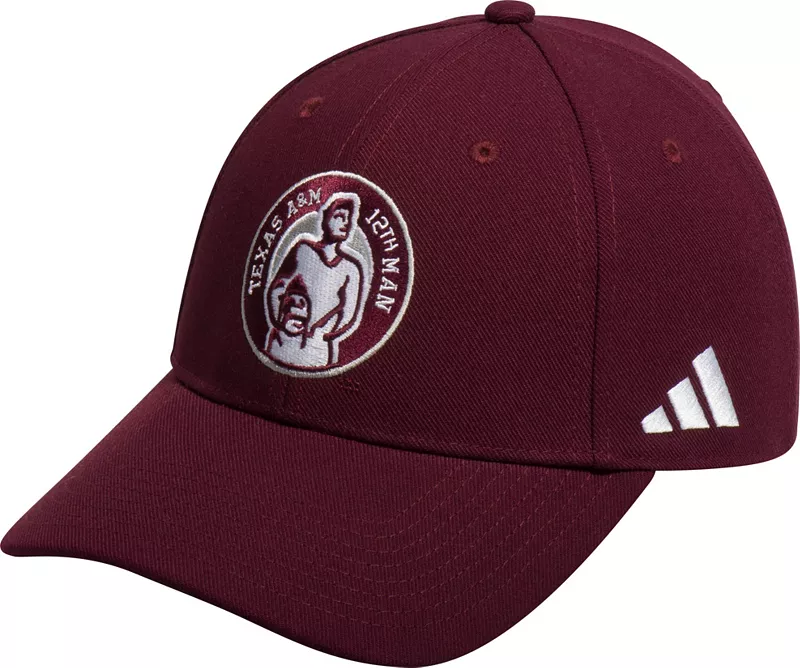 

Мужская регулируемая кепка Adidas Texas A&M Aggies бордового цвета