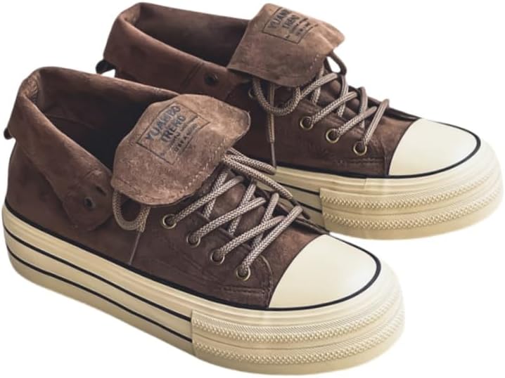 

Мужские модные высокие кеды на толстой подошве из хлопчатобумажного материала. Удобные, дышащие, противоскользящие и долговечные. Подходят для активного отдыха и повседневного использования Fmshi, коричневый