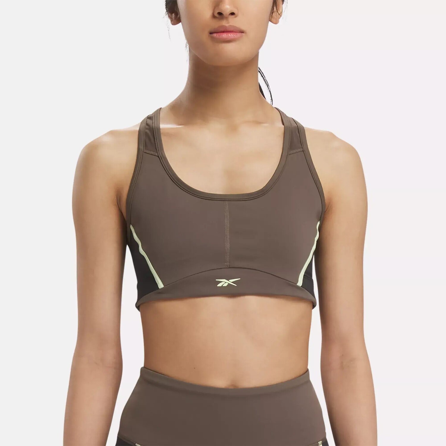 

Бюстгальтер Lux Racer с цветными блоками и мягкими чашечками Reebok, коричневый