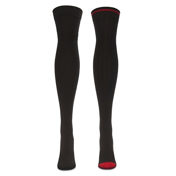 

Теплые носки Tipped rib cashmere blend over the knee Memoi, Black