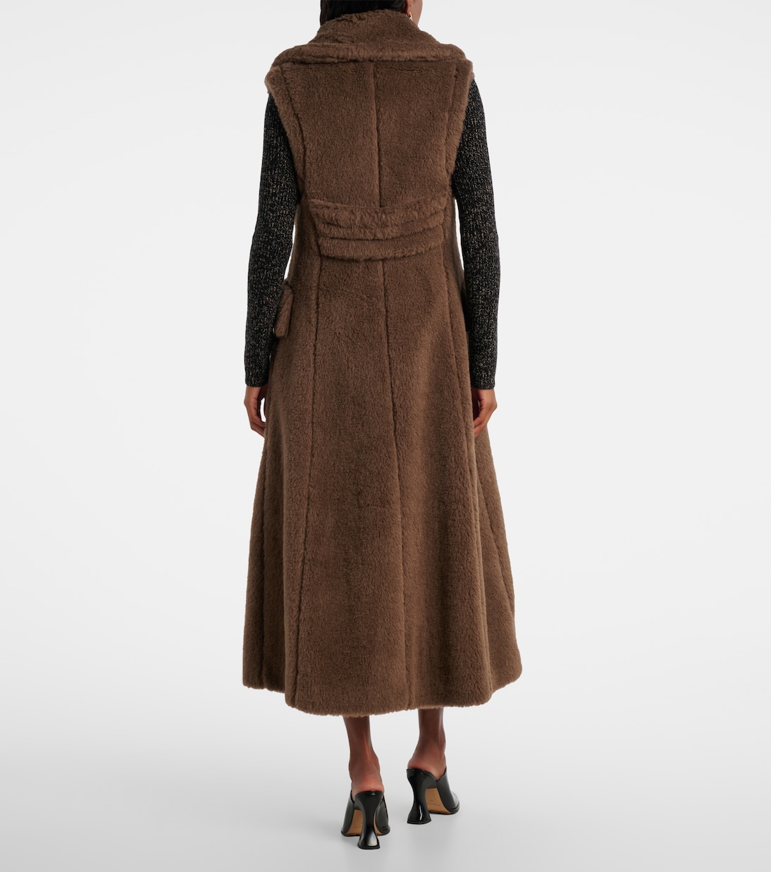 Пальто Тедди из альпаки, шерсти и шелка Max Mara, Cacha Scuro — фото 3