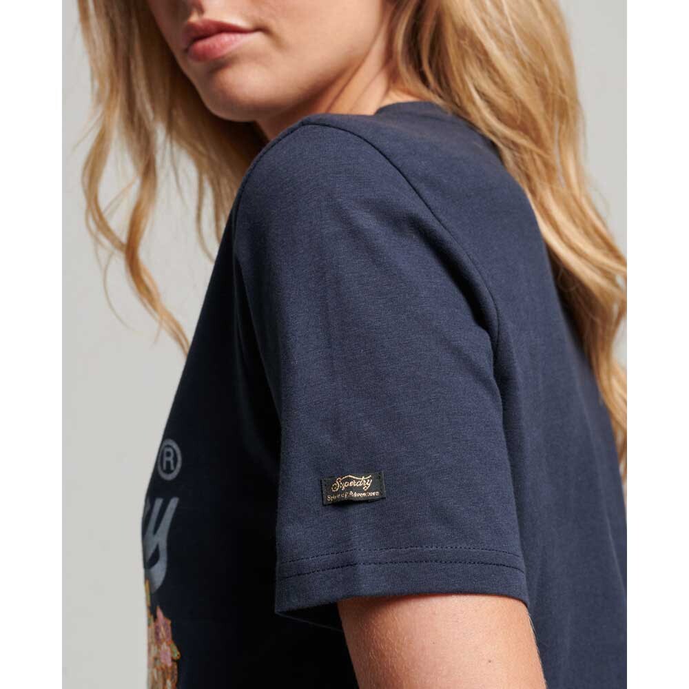 Футболка Superdry Vintage Vl Prem G Floral T-shirt, синий — фото 3
