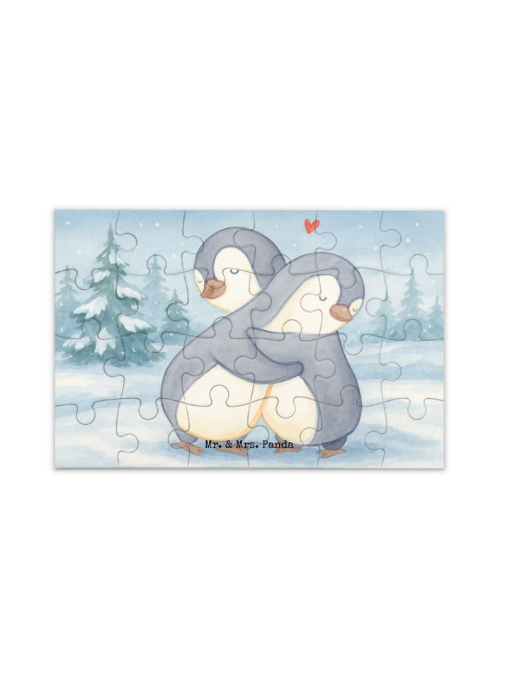 

Mr. & Mrs. Panda Дизайн «Пингвины-головоломка, обнимающиеся» в белом цвете