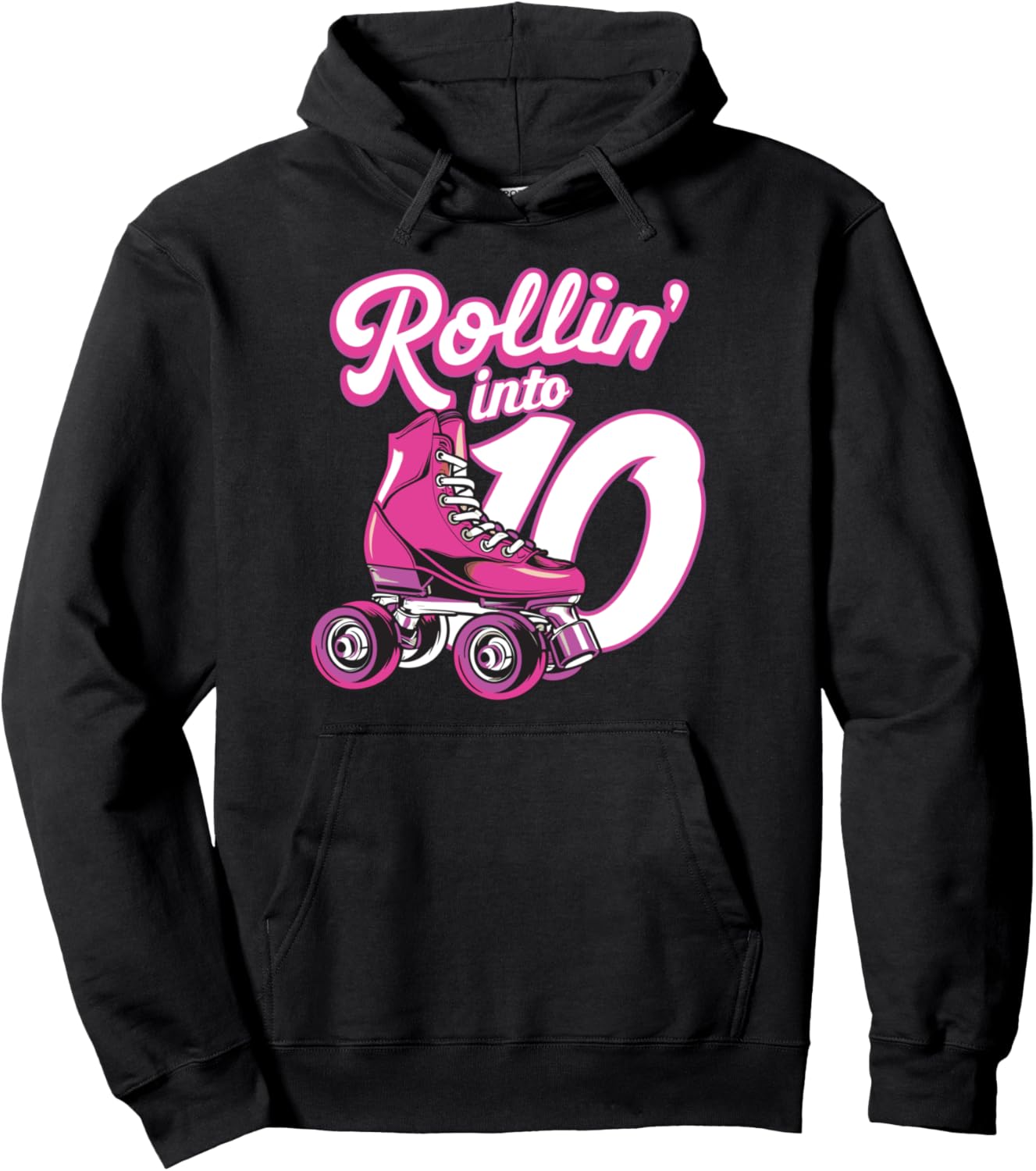 

Толстовка Rollin' Into 10 Roller Skates для девочки на 10-й день рождения Roller Girl Birthday Tees, черный