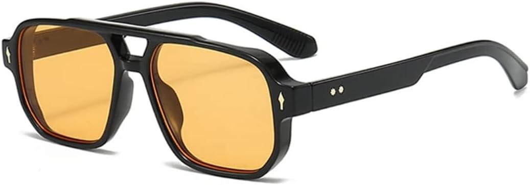 

Солнцезащитные очки для мужчин и женщин - защита UV400 - двойные перемычки, прозрачные линзы с градиентом Ocean, для занятий спортом на открытом воздухе и вождения DSVIGF, Black Orange