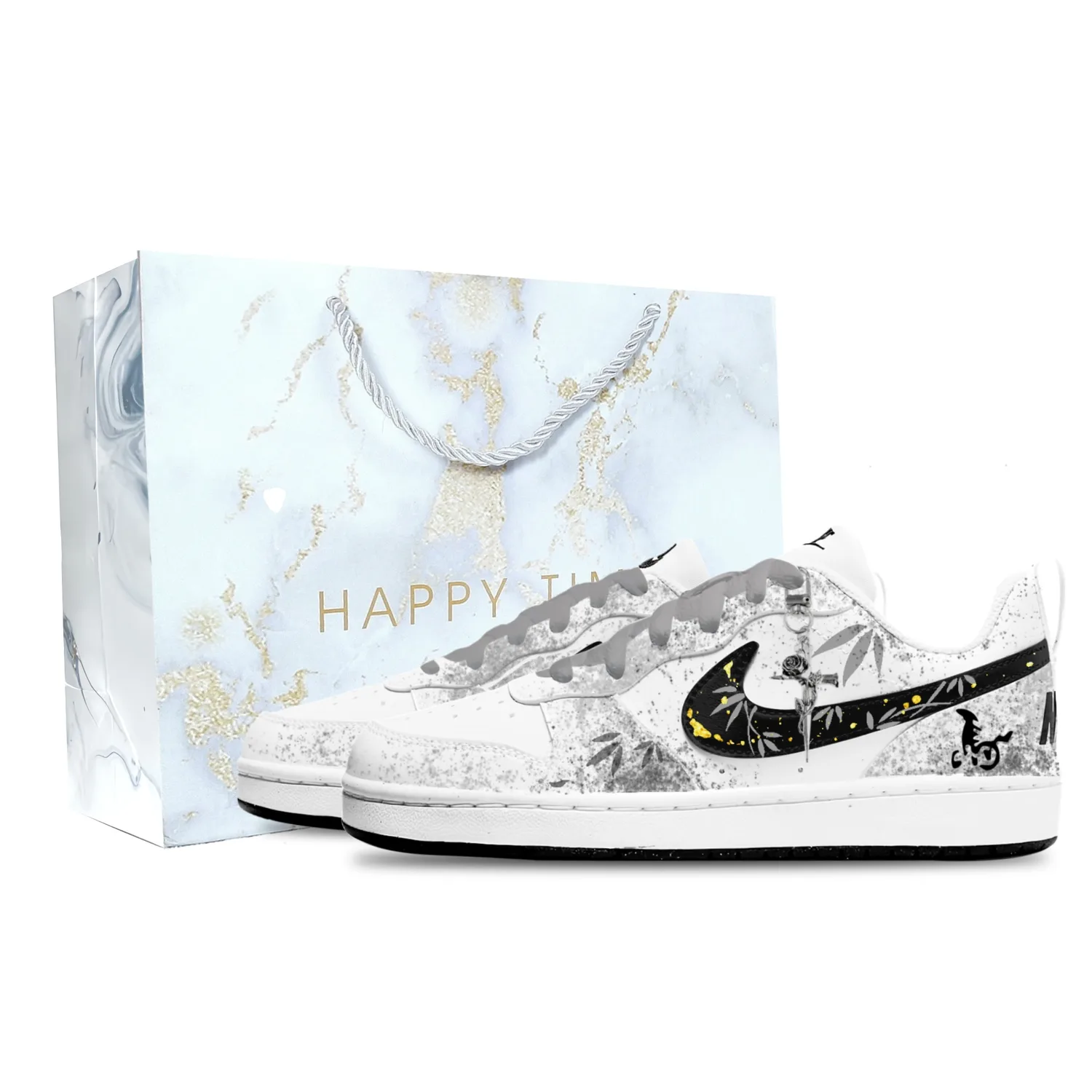 Кроссовки для скейтбординга Court Borough Abrasion Resistant Low top детские унисекс Nike, белый