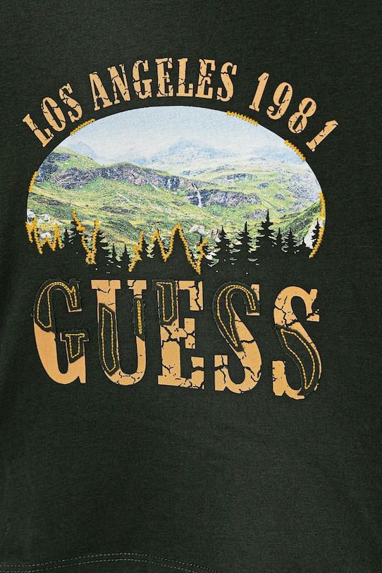 Детская хлопковая кофта с длинным рукавом Guess, зеленый — фото 3