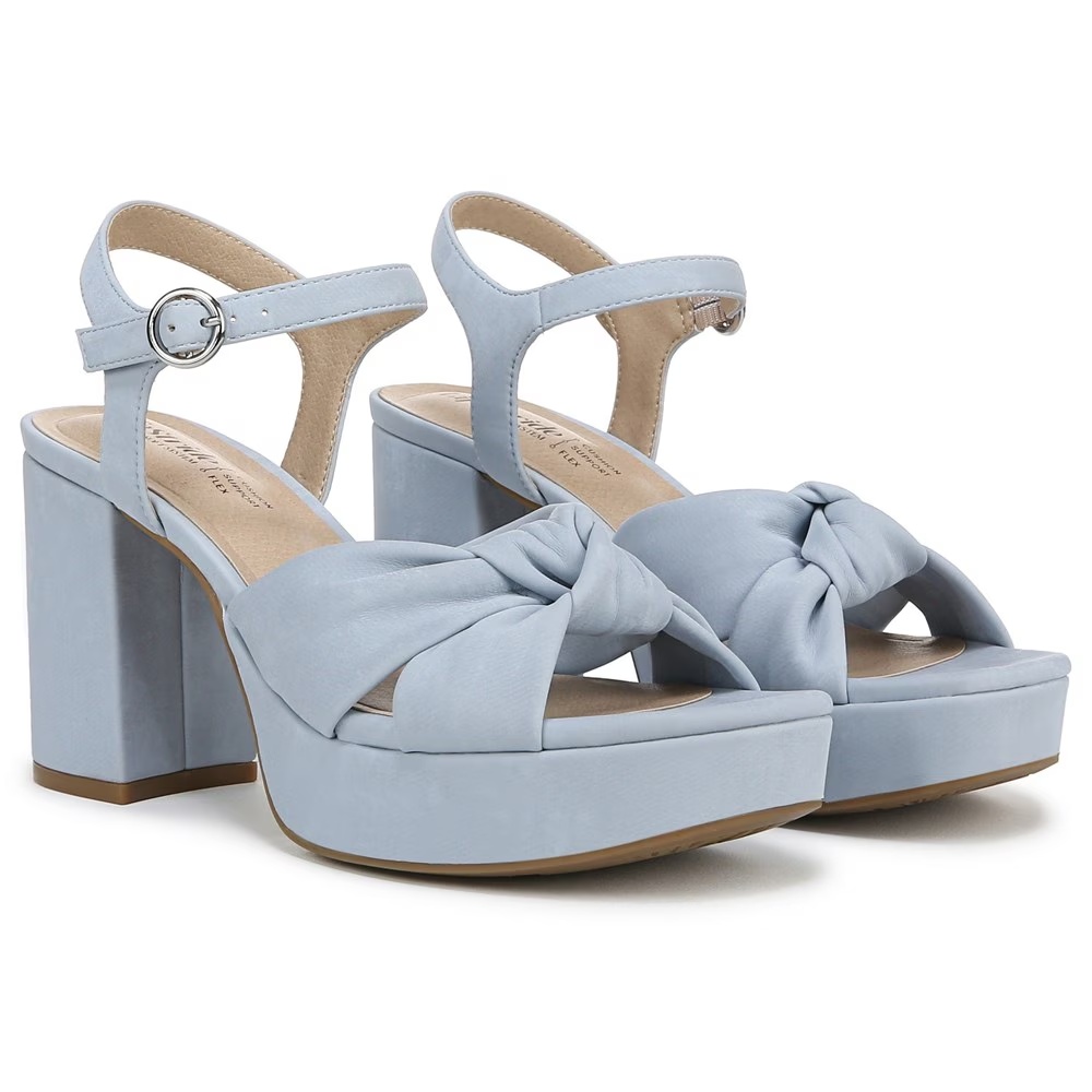 Женские босоножки на высоком каблуке August Lifestride, blue faux leather
