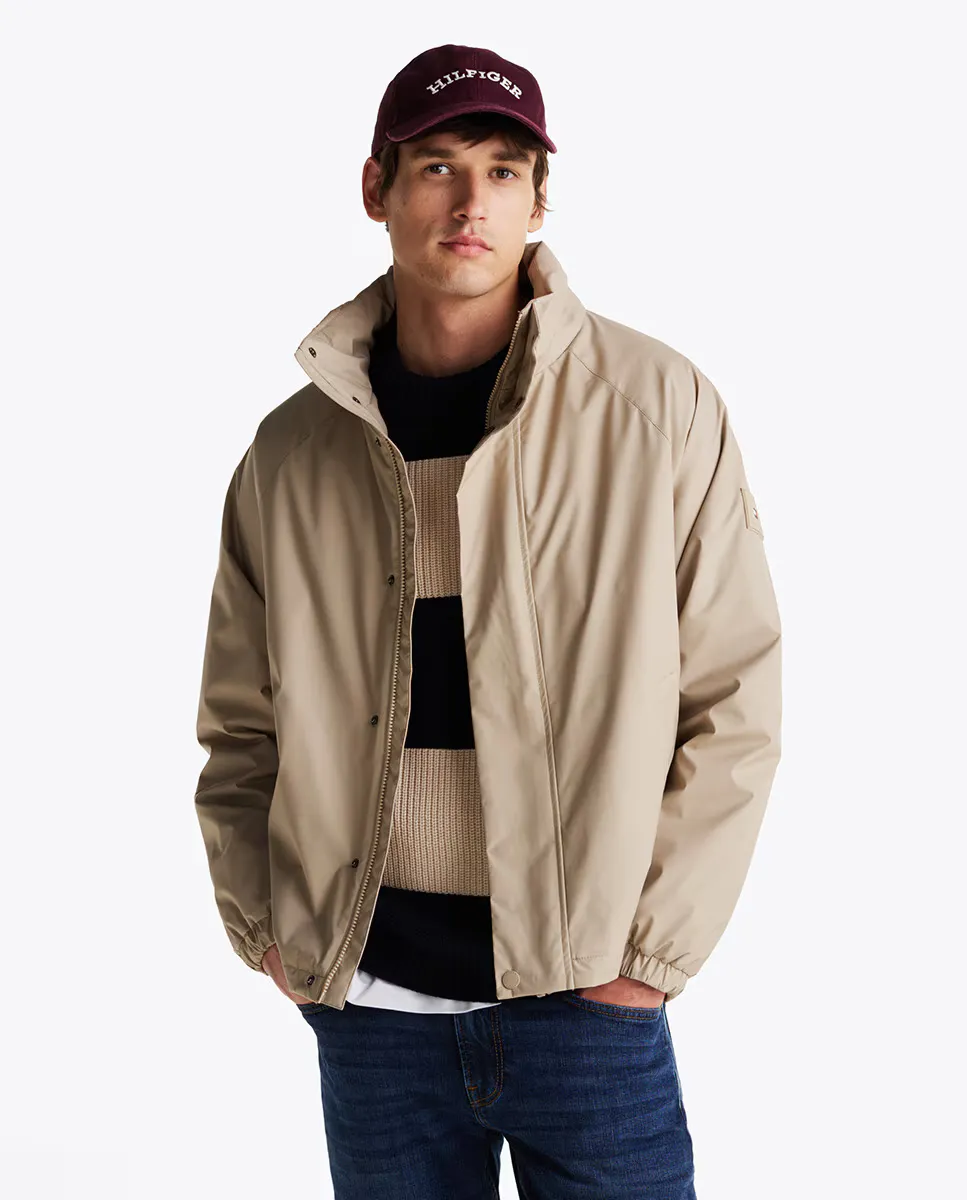 

Мужская водонепроницаемая куртка с застежкой на пуговицы и молнию Tommy Hilfiger, бежевый