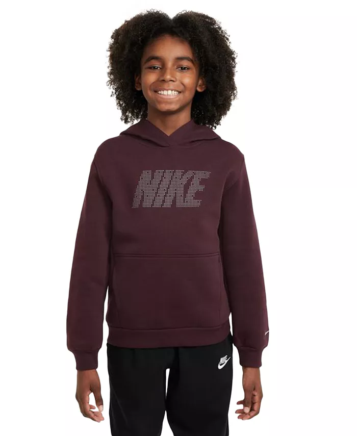 

Толстовка с капюшоном Big Kids Sportswear Club Fleece Nike, розовый