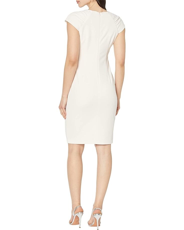 

Платье Calvin Klein Scuba Crepe Sheath with Pleated Sleeve, цвет Blossom