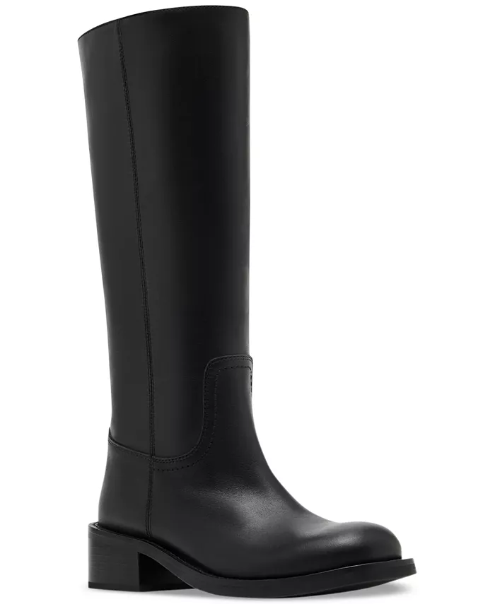 Женские сапоги Steve Madden Riggs кожаные с квадратным носком, черный