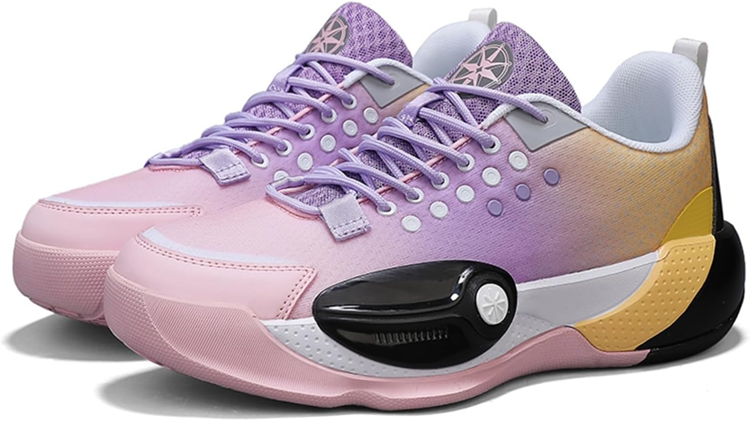 

Мужские спортивные кроссовки средней высоты с сеткой, дышащие, на шнуровке, модные, с толстой подошвой, амортизацией и противоскользящей подошвой, подходят для тренировок, уличного баскетбола и бега Qaoterod, фиолетовый