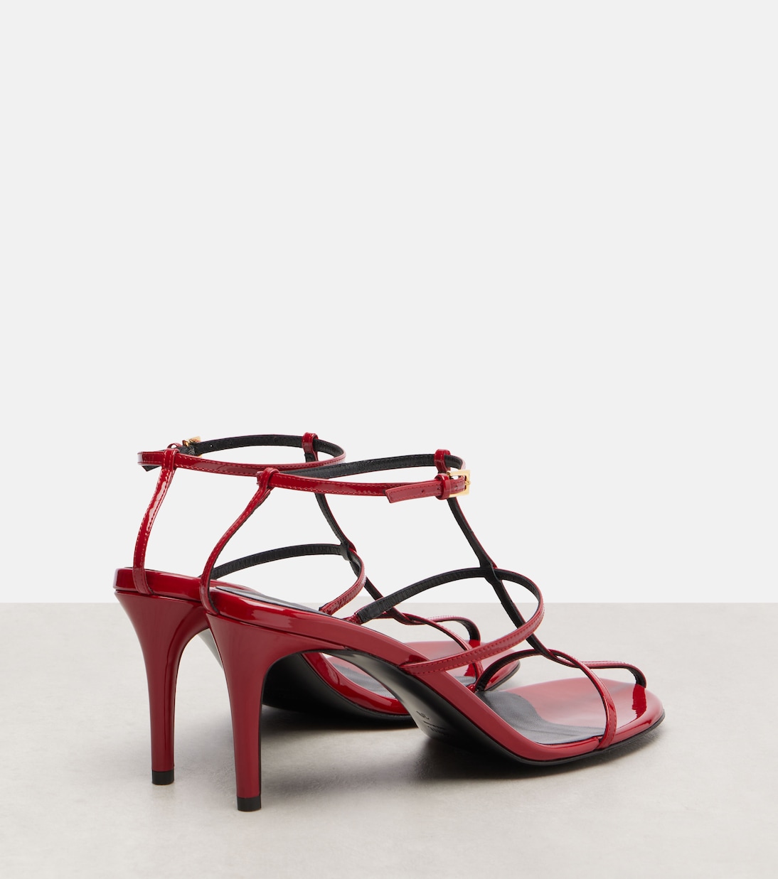 Босоножки Cage 75 из лаковой кожи Khaite, Fire Red — фото 2